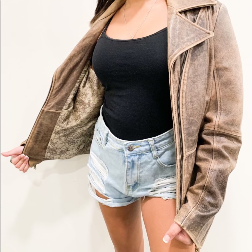 Brown leather jacket